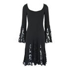 Valentino 2000s Embellished Silk Dress with Bell Sleeves
