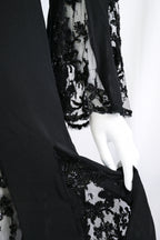 Valentino 2000s Embellished Silk Dress with Bell Sleeves