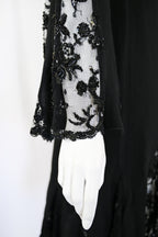 Valentino 2000s Embellished Silk Dress with Bell Sleeves