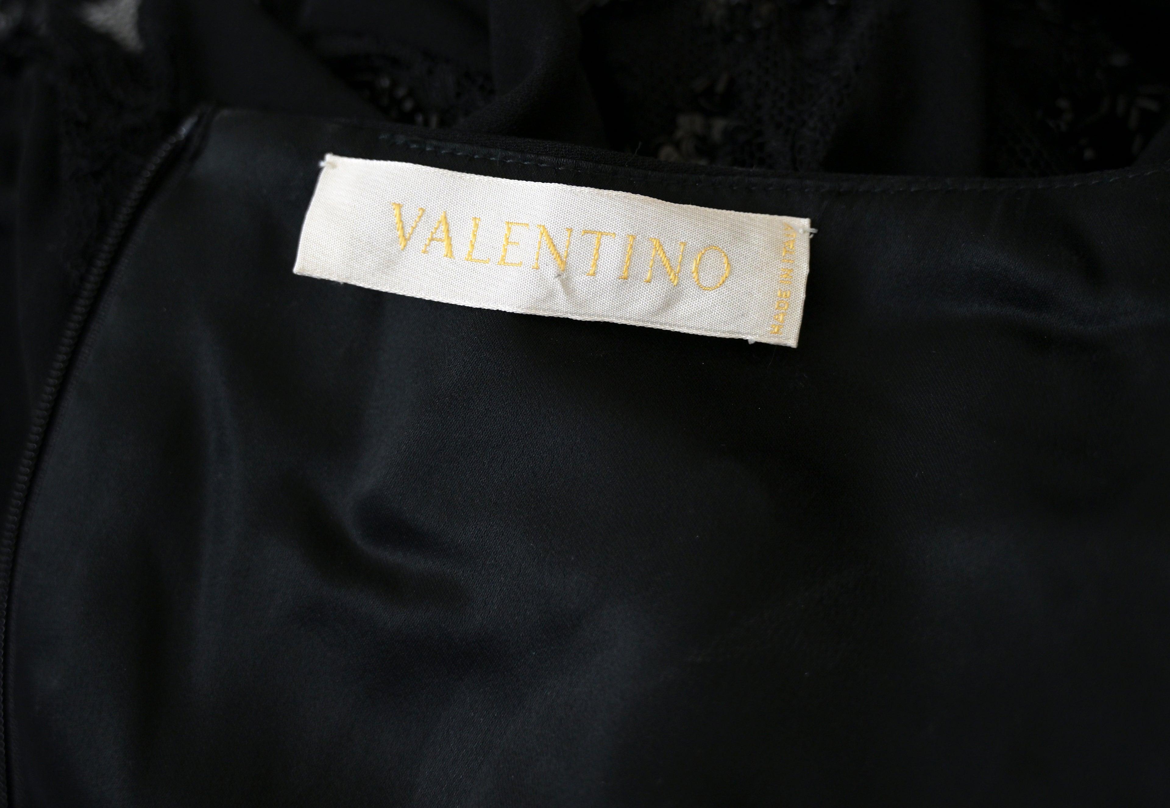 Valentino 2000s Embellished Silk Dress with Bell Sleeves