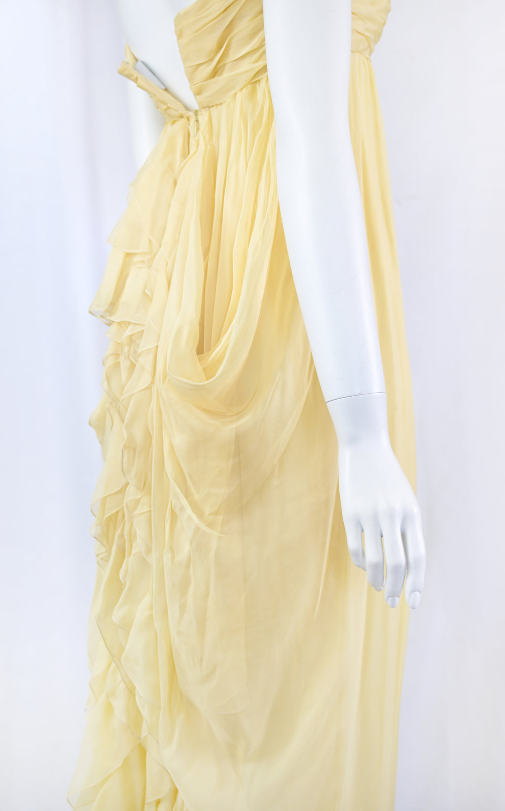 Valentino FW 2011 Yellow Chiffon Silk Ruffle Dress