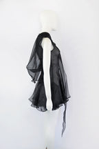 Olivier Theyskens Organza Flared Dress with Long Sash