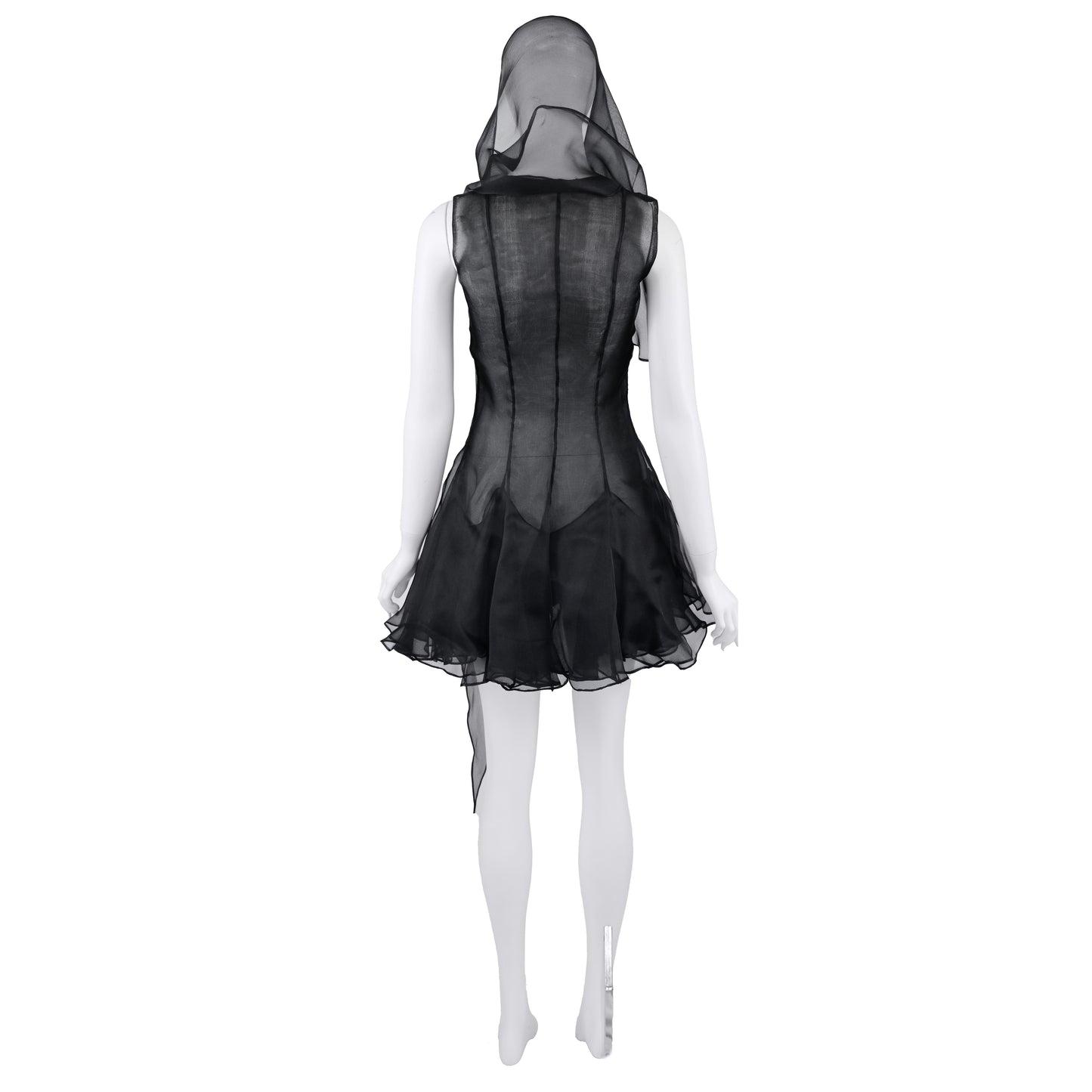 Olivier Theyskens Organza Flared Dress with Long Sash