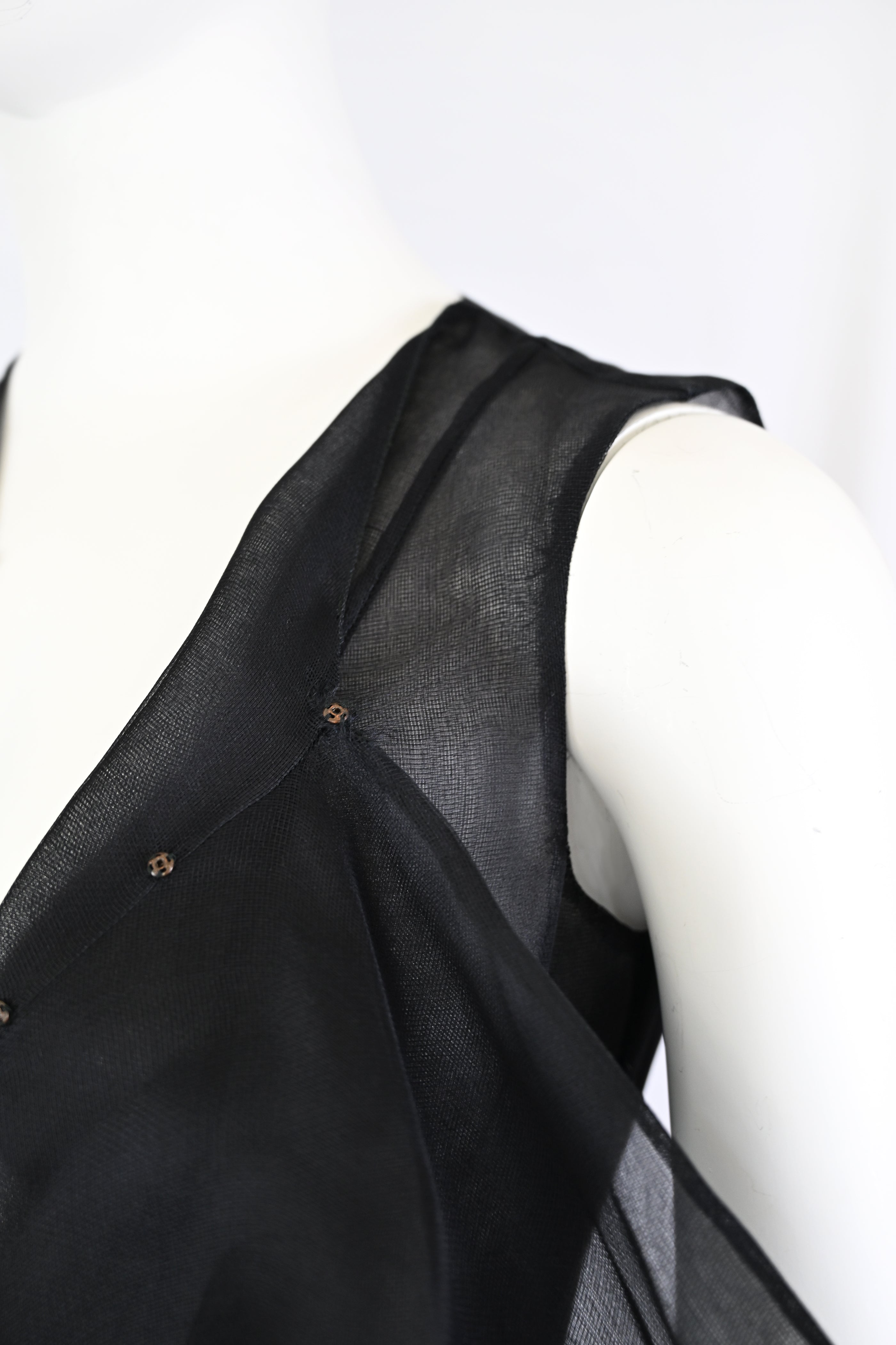 Olivier Theyskens Organza Flared Dress with Long Sash