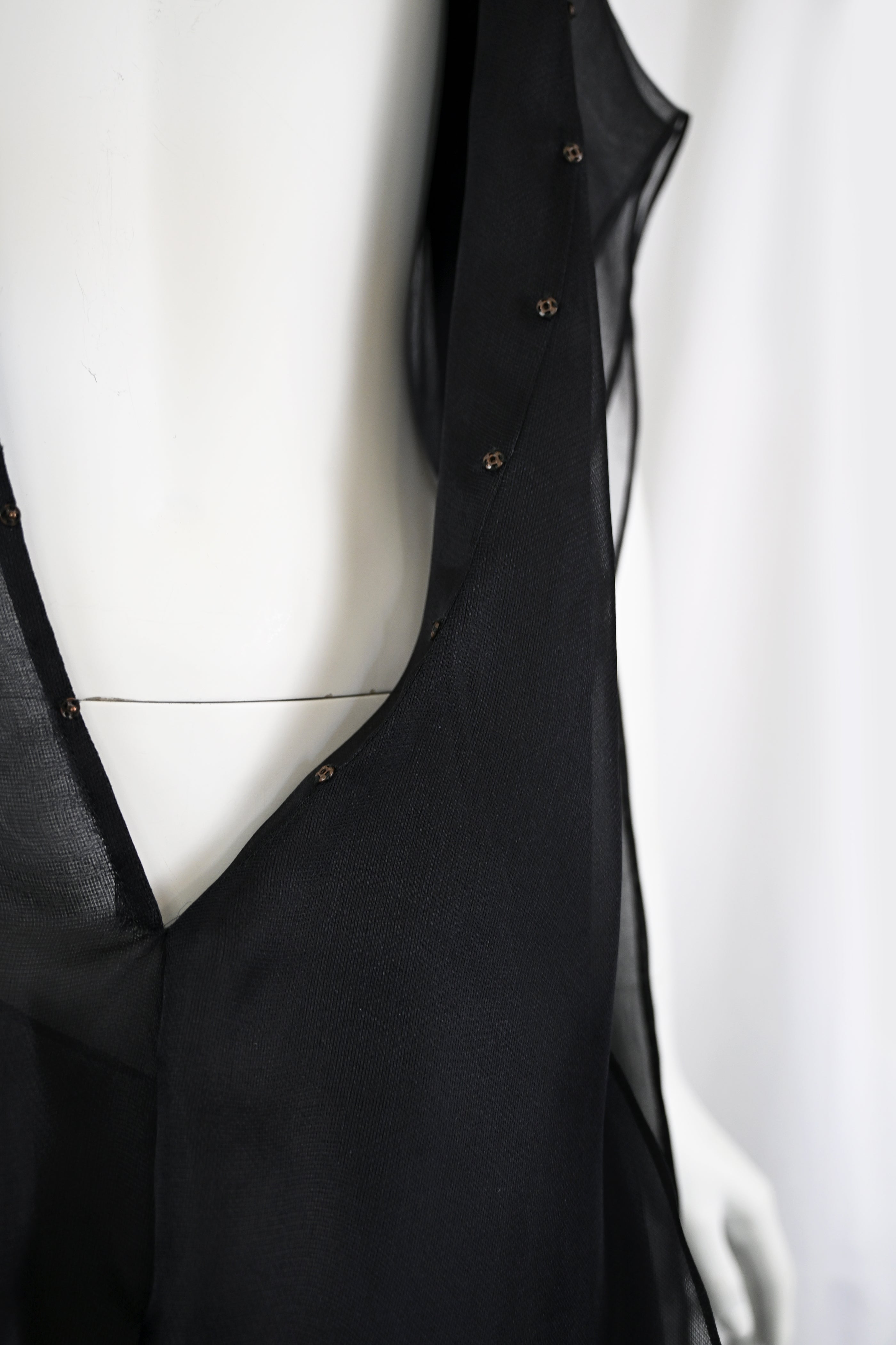 Olivier Theyskens Organza Flared Dress with Long Sash