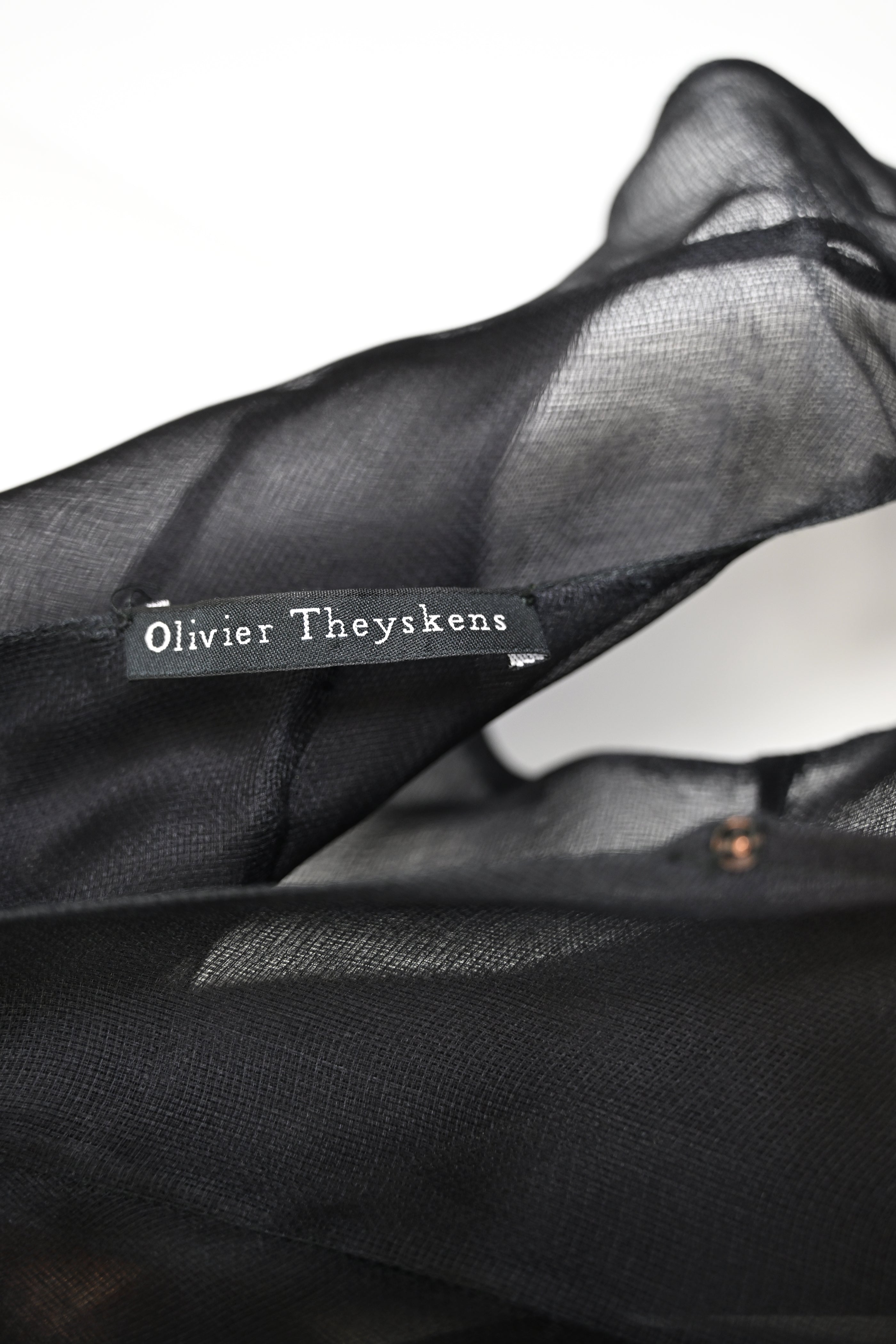 Olivier Theyskens Organza Flared Dress with Long Sash