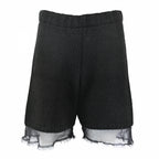 Comme Des Garçons Wool Shorts with Organza Trim