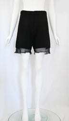 Comme Des Garçons Wool Shorts with Organza Trim