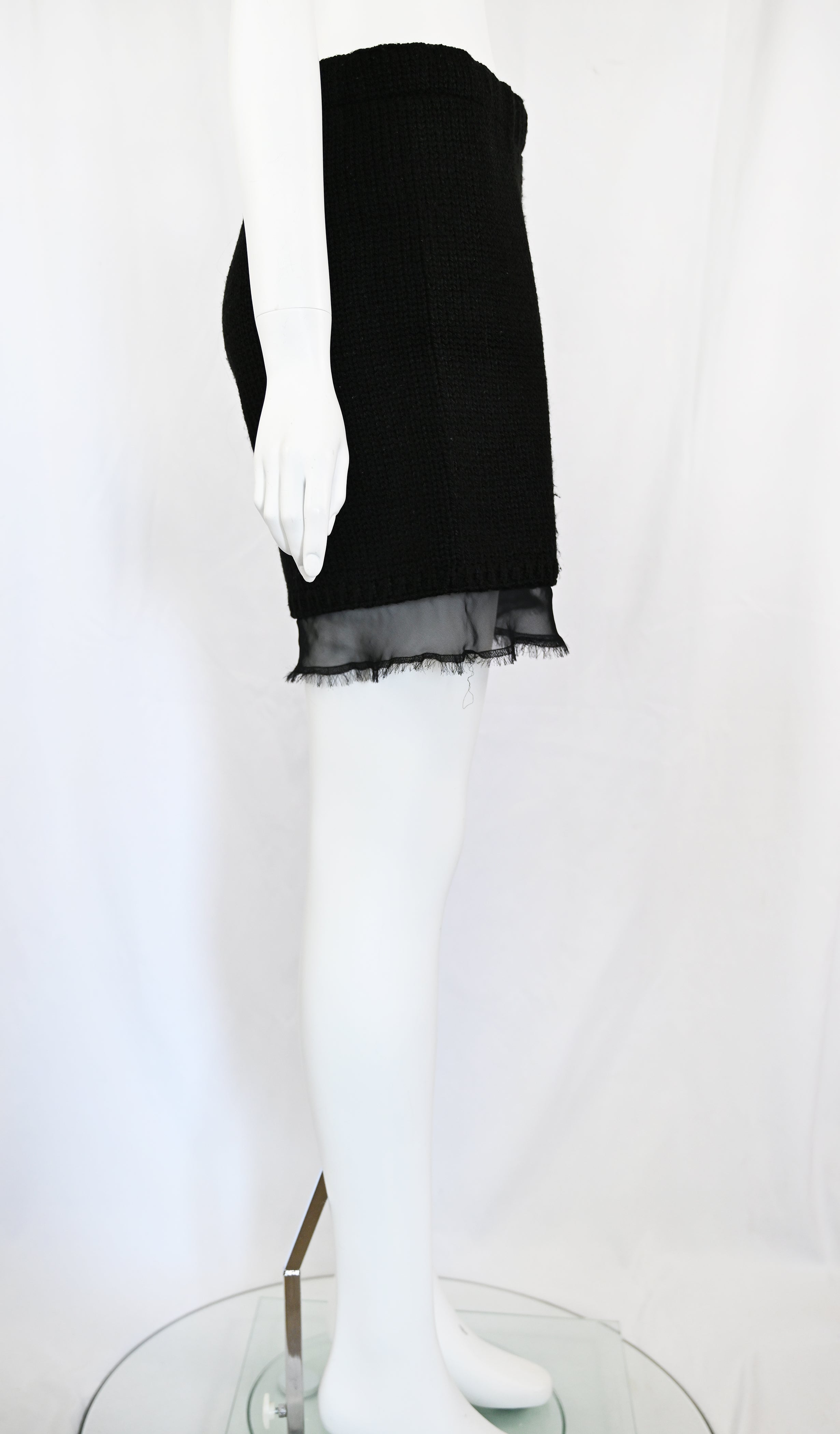 Comme Des Garçons Wool Shorts with Organza Trim