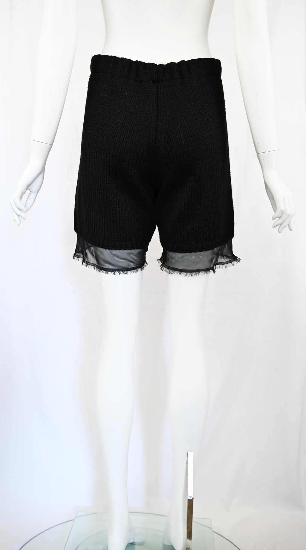 Comme Des Garçons Wool Shorts with Organza Trim