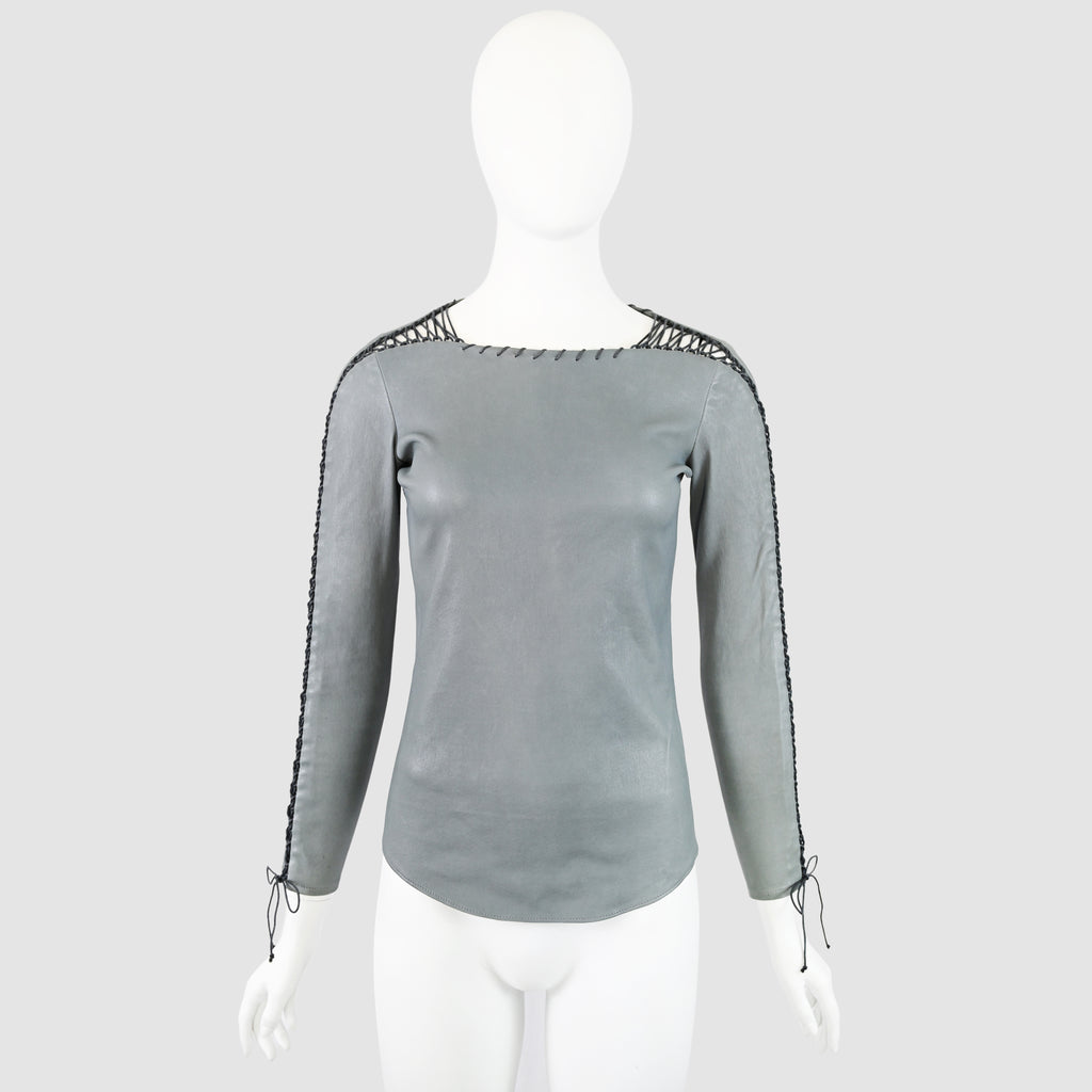 Isabel Marant SS 2014 Leather Shirt with Lacing