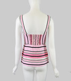 Valentino R.E.D Striped Bustier Top
