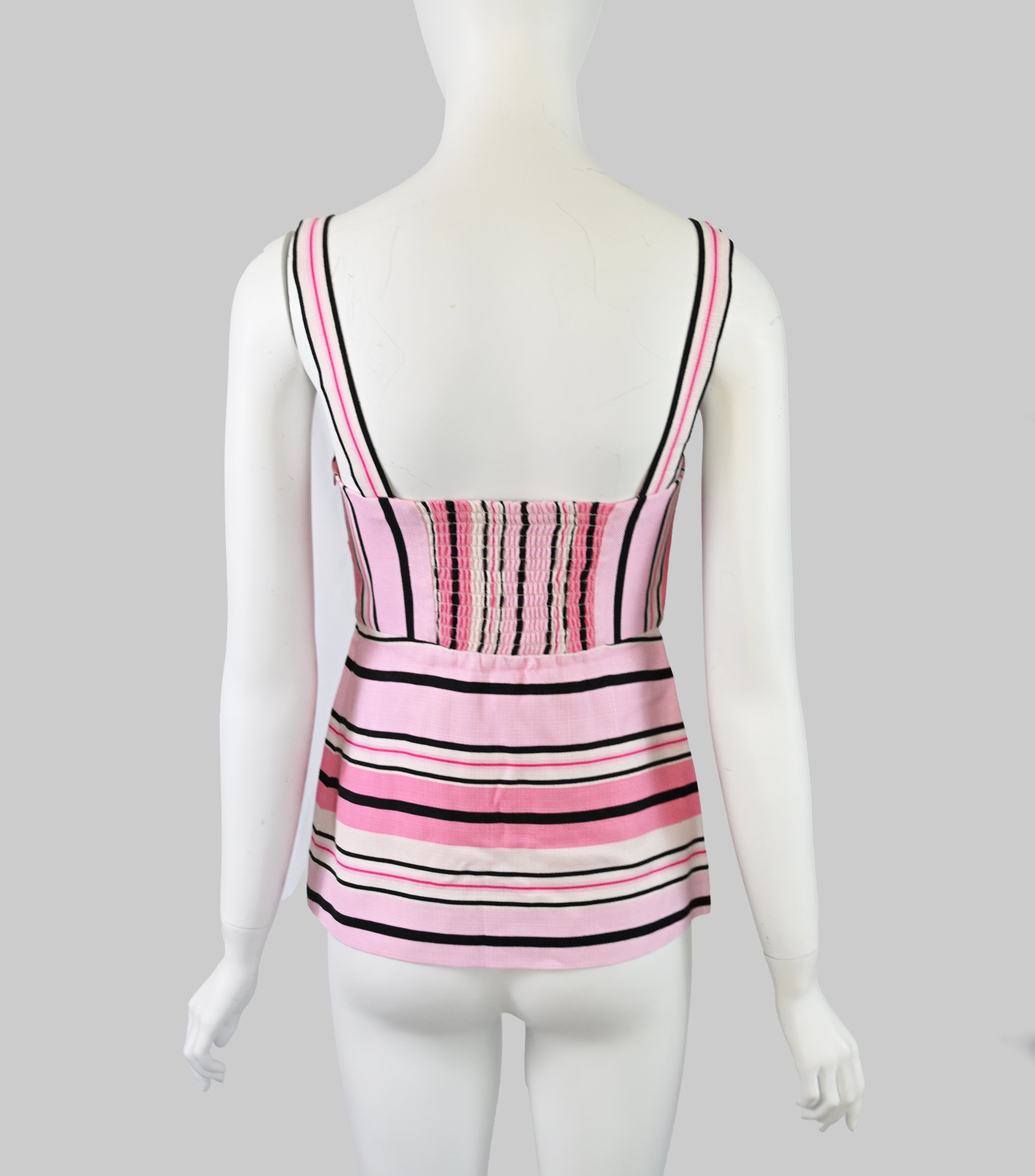 Valentino R.E.D Striped Bustier Top