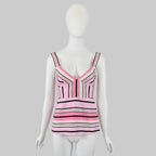 Valentino R.E.D Striped Bustier Top