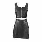 Prada FW 1994 Leather Bustier and Skirt Set