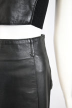 Prada FW 1994 Leather Bustier and Skirt Set