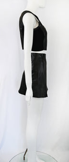 Prada FW 1994 Leather Bustier and Skirt Set