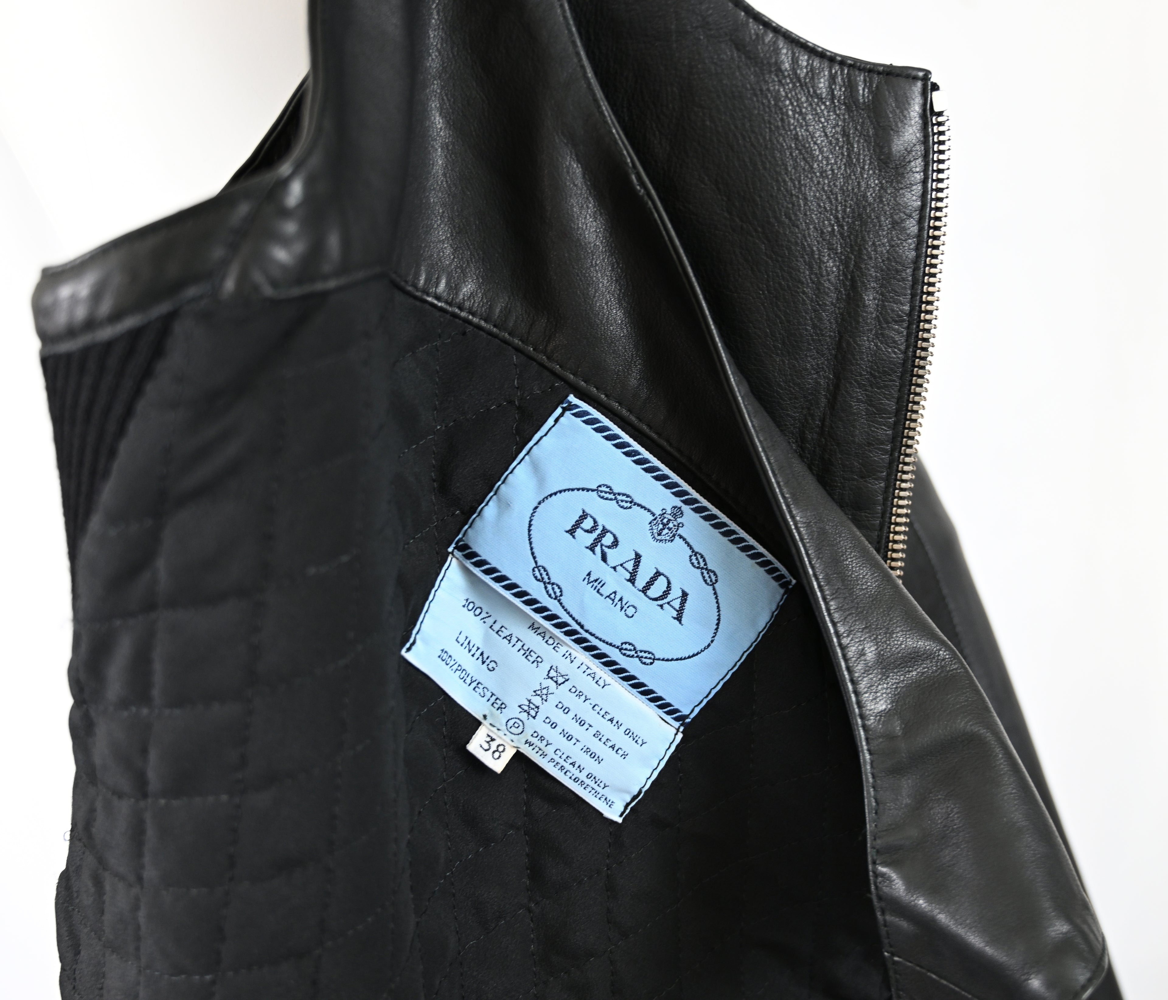 Prada FW 1994 Leather Bustier and Skirt Set