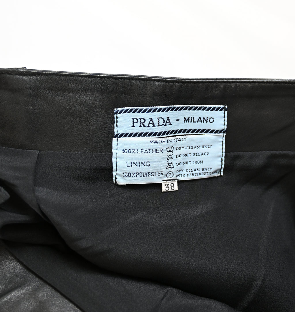 Prada FW 1994 Leather Bustier and Skirt Set