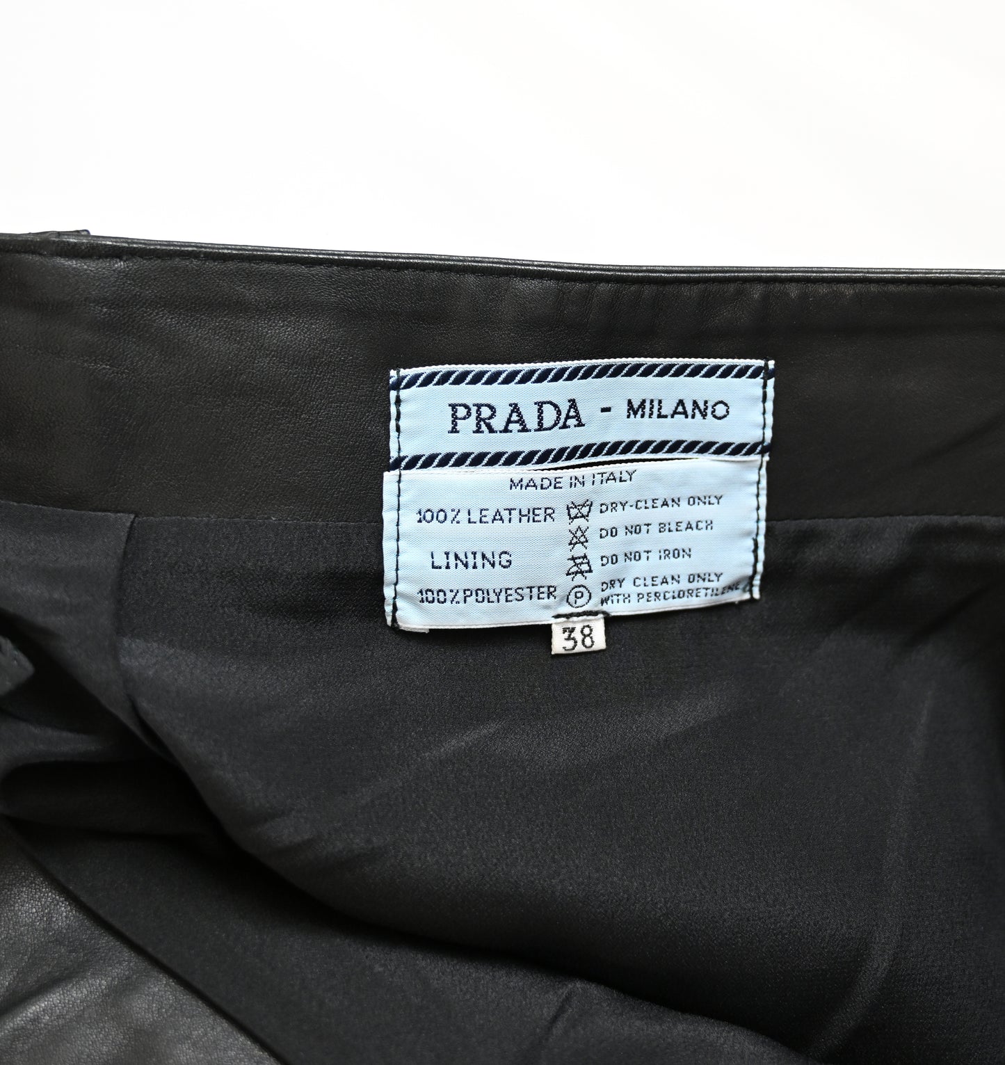 Prada FW 1994 Leather Bustier and Skirt Set