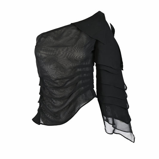 Paablo Nevada One Sleeve Tiered Blouse