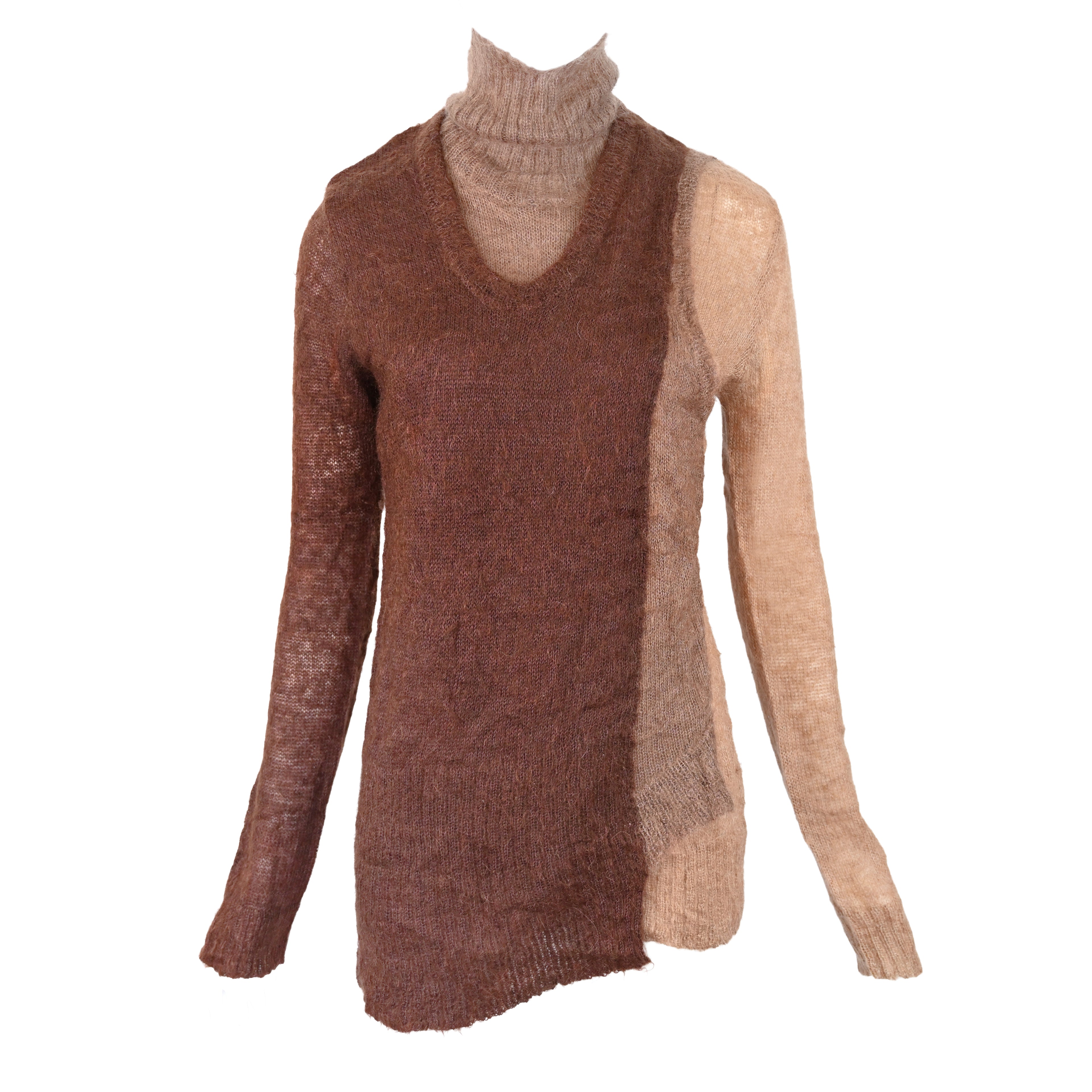 Triptych Mohair Asymmetric Layered Sweater