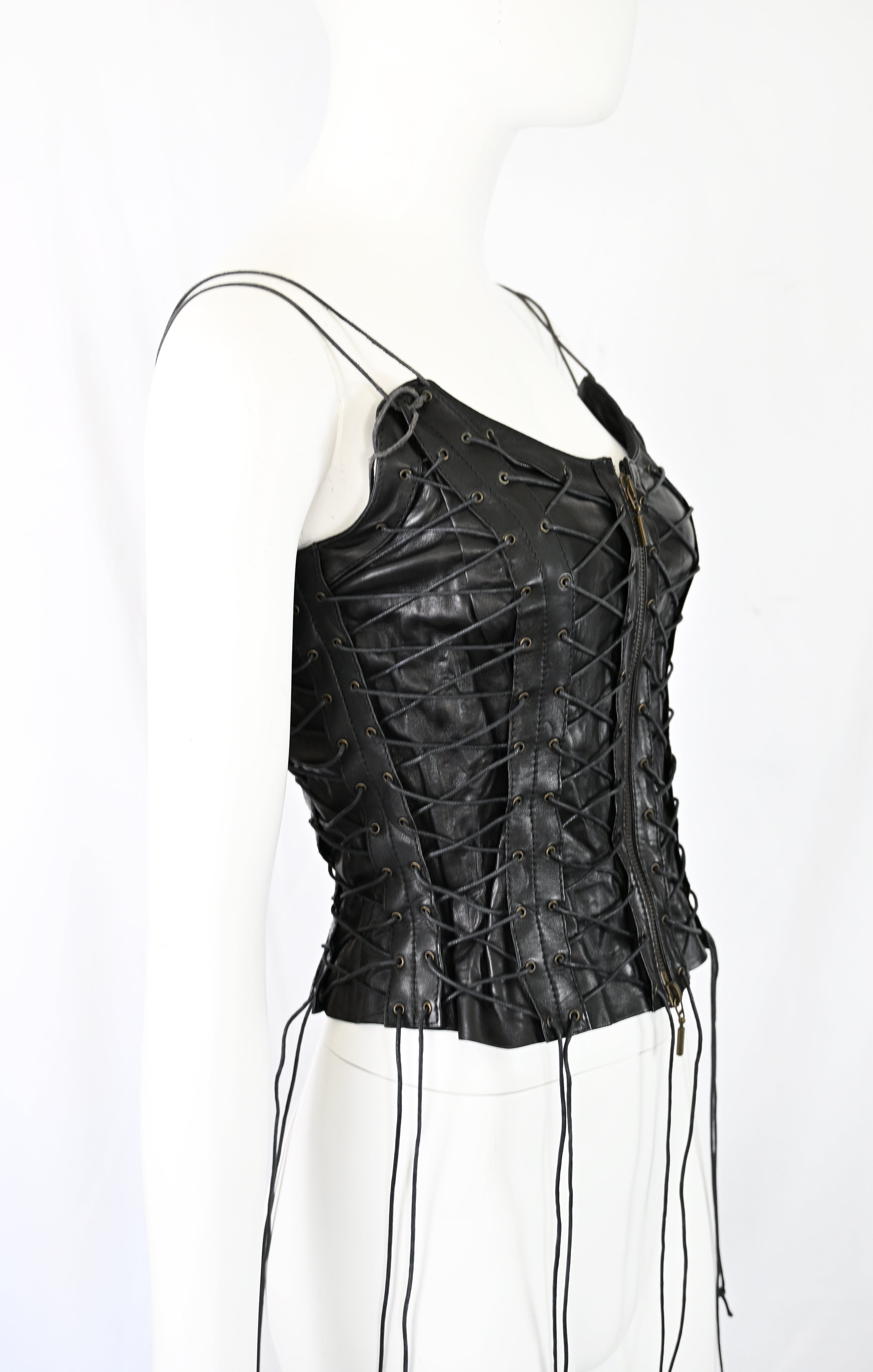 Plein Sud 2002 Leather Lace-Up Corset