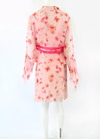 Valentino SS 2004 Floral Chiffon Silk Skirt Set