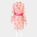 Valentino SS 2004 Floral Chiffon Silk Skirt Set