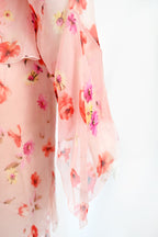 Valentino SS 2004 Floral Chiffon Silk Skirt Set