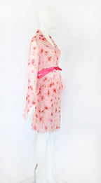 Valentino SS 2004 Floral Chiffon Silk Skirt Set