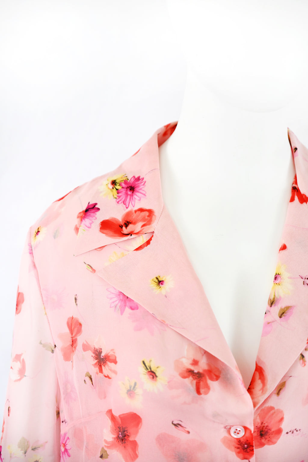 Valentino SS 2004 Floral Chiffon Silk Skirt Set