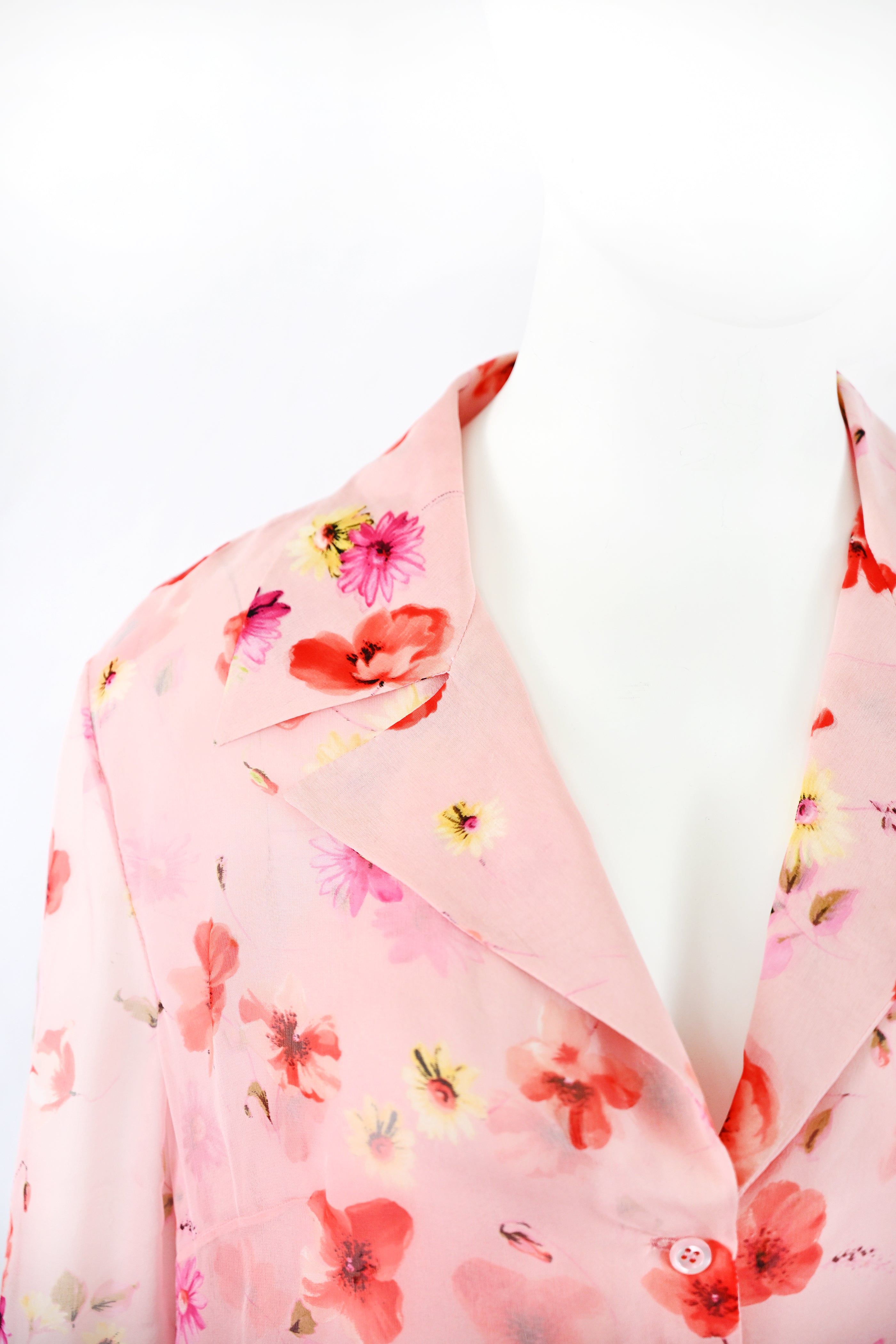 Valentino SS 2004 Floral Chiffon Silk Skirt Set