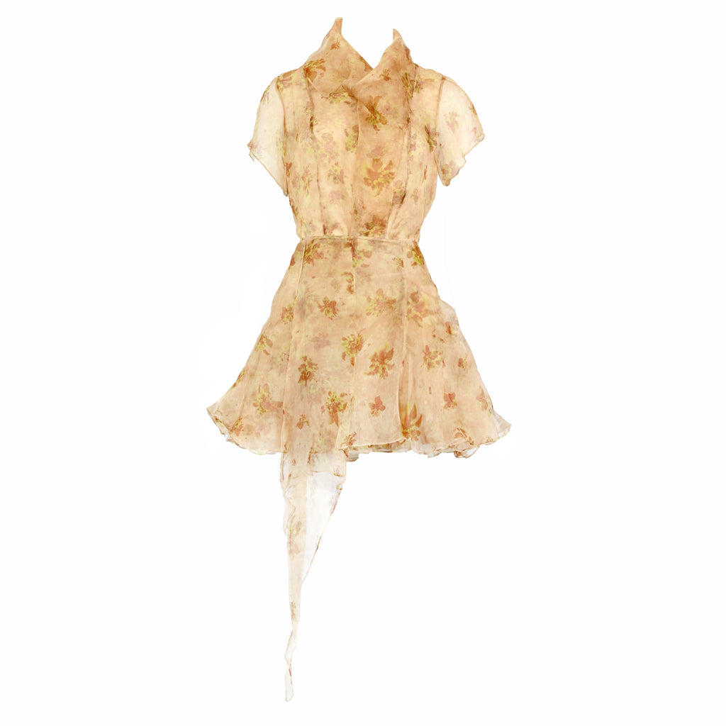 Olivier Theyskens Sheer Floral Skirt Set