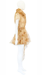 Olivier Theyskens Sheer Floral Skirt Set