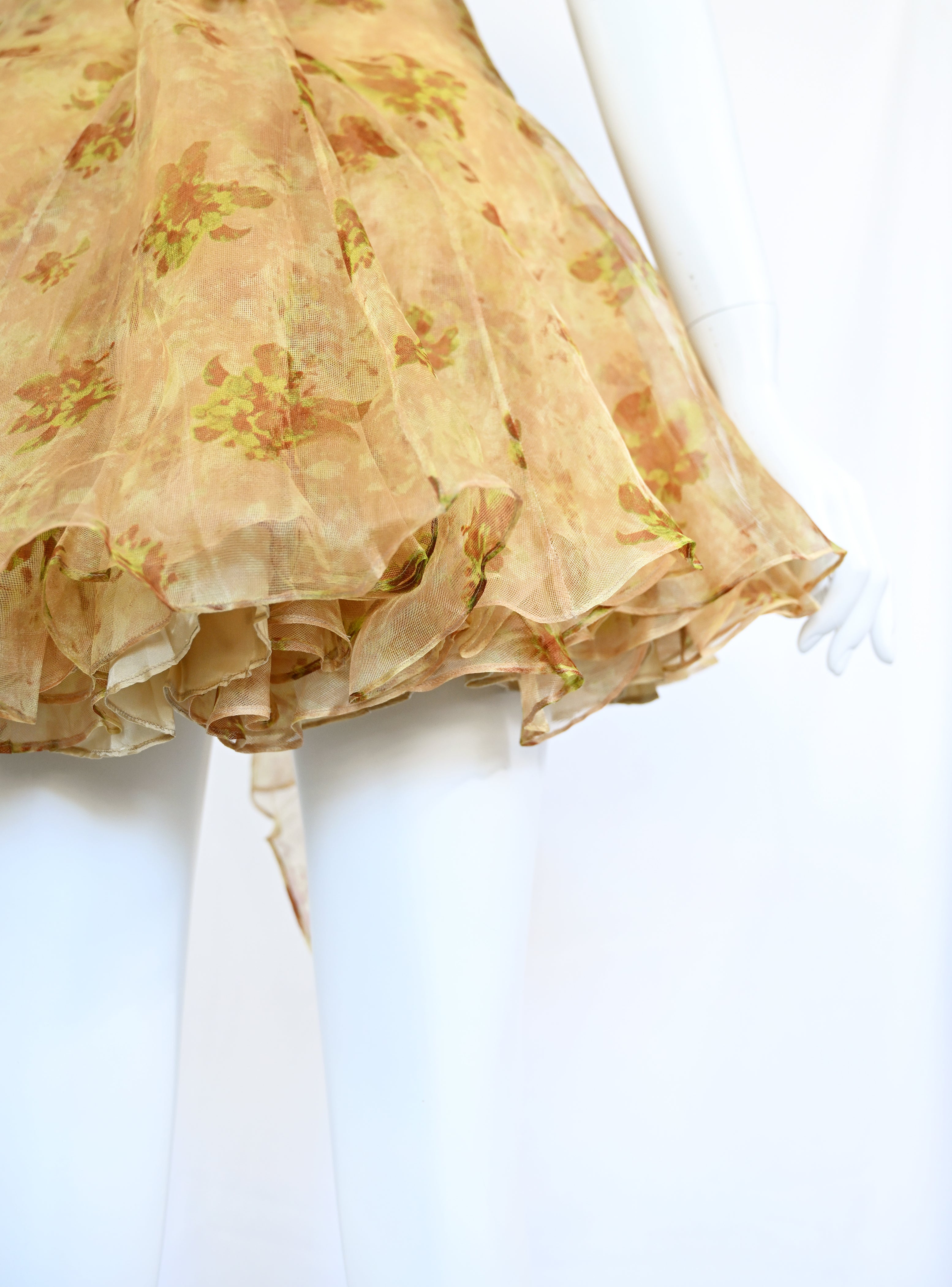 Olivier Theyskens Sheer Floral Skirt Set