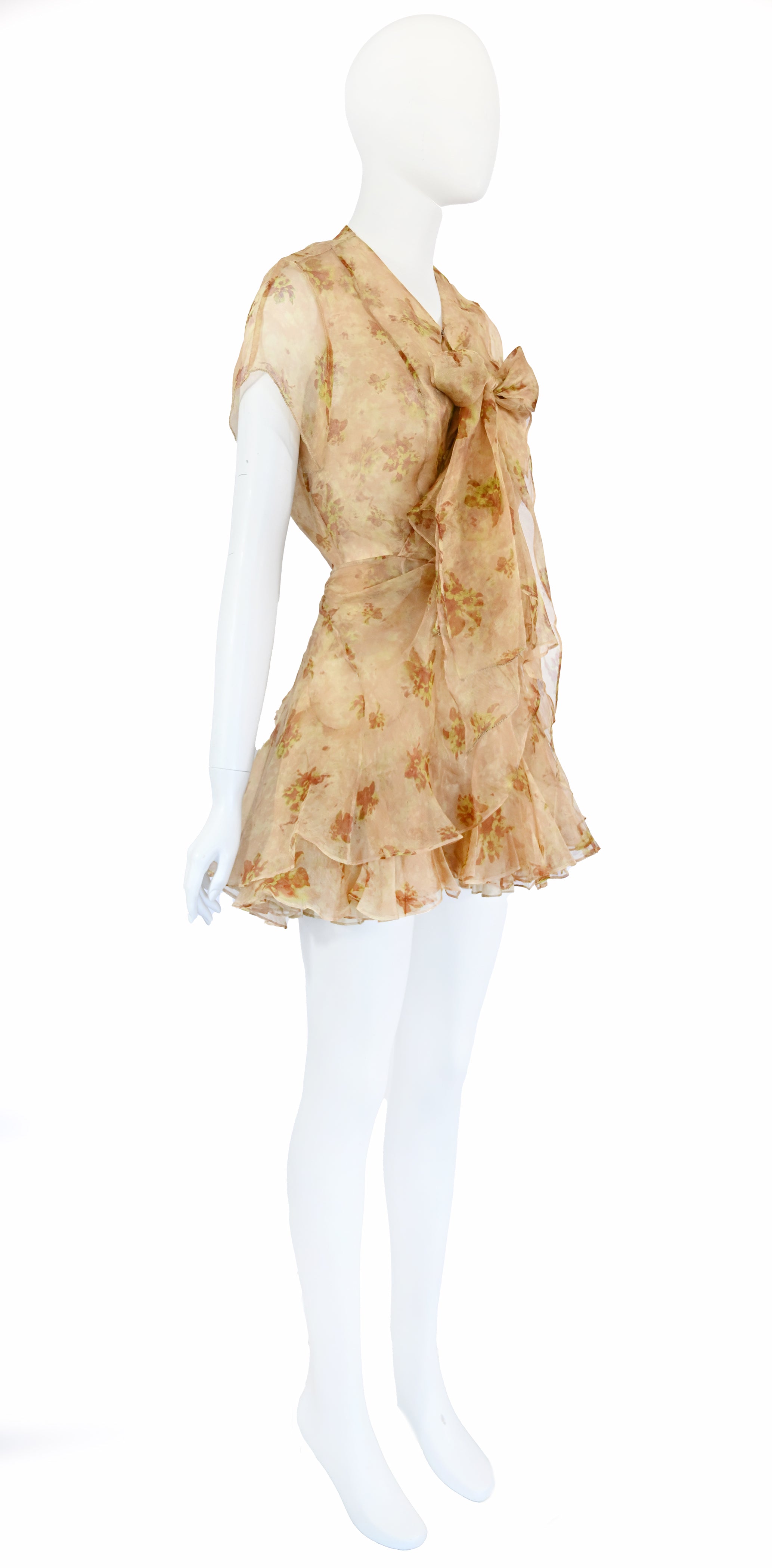 Olivier Theyskens Sheer Floral Skirt Set