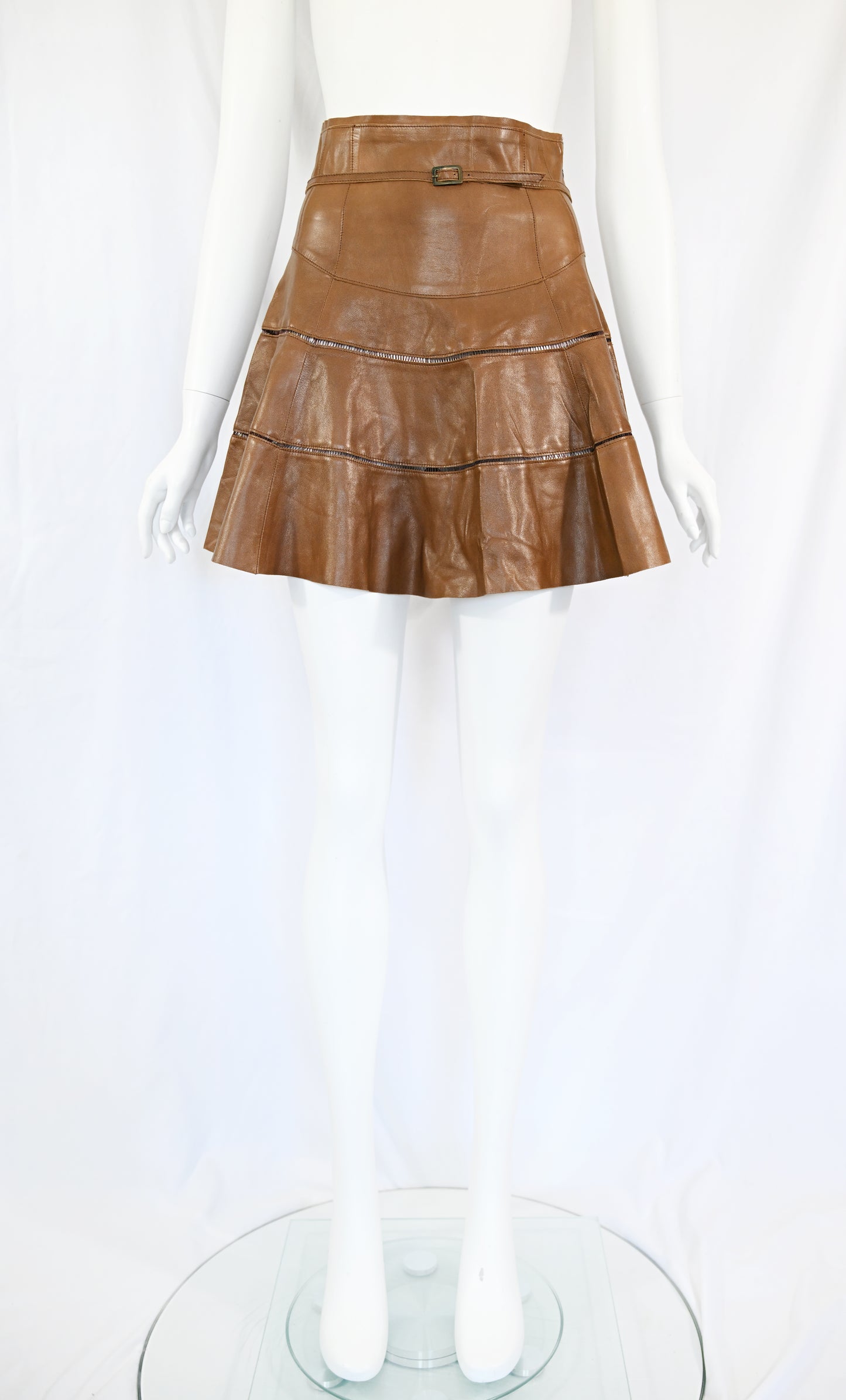 Jitrois Leather Detached Panel Mini Skirt