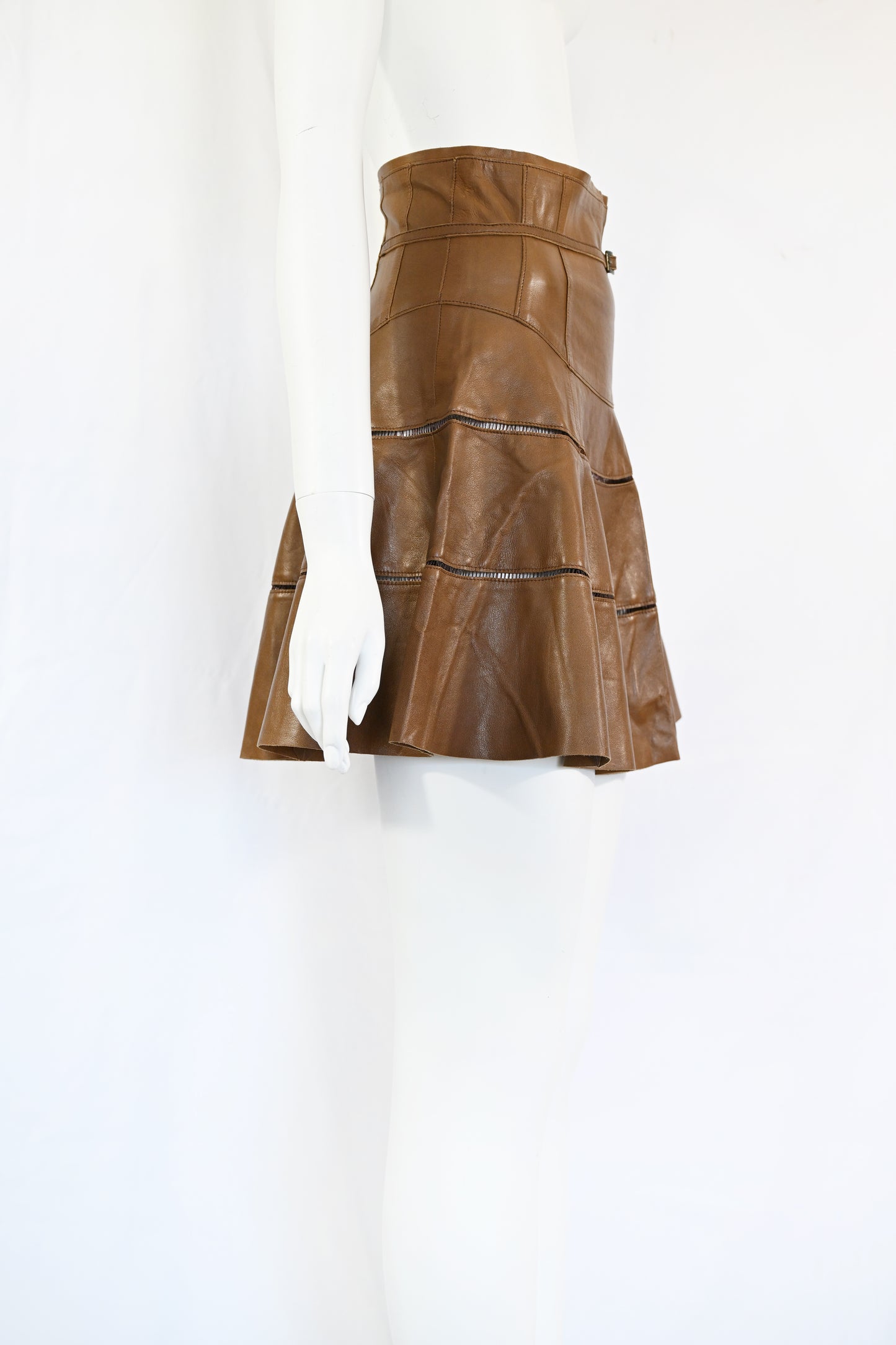 Jitrois Leather Detached Panel Mini Skirt