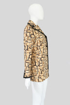 Prada FW 1996 Printed Leather Trim Coat