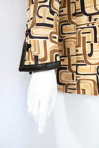 Prada FW 1996 Printed Leather Trim Coat