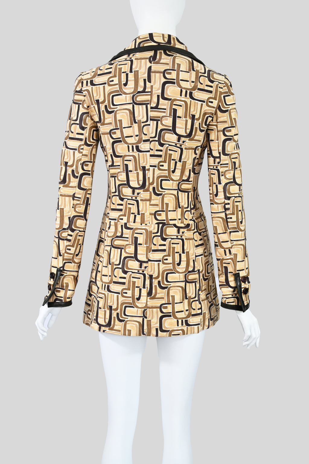 Prada FW 1996 Printed Leather Trim Coat