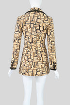 Prada FW 1996 Printed Leather Trim Coat