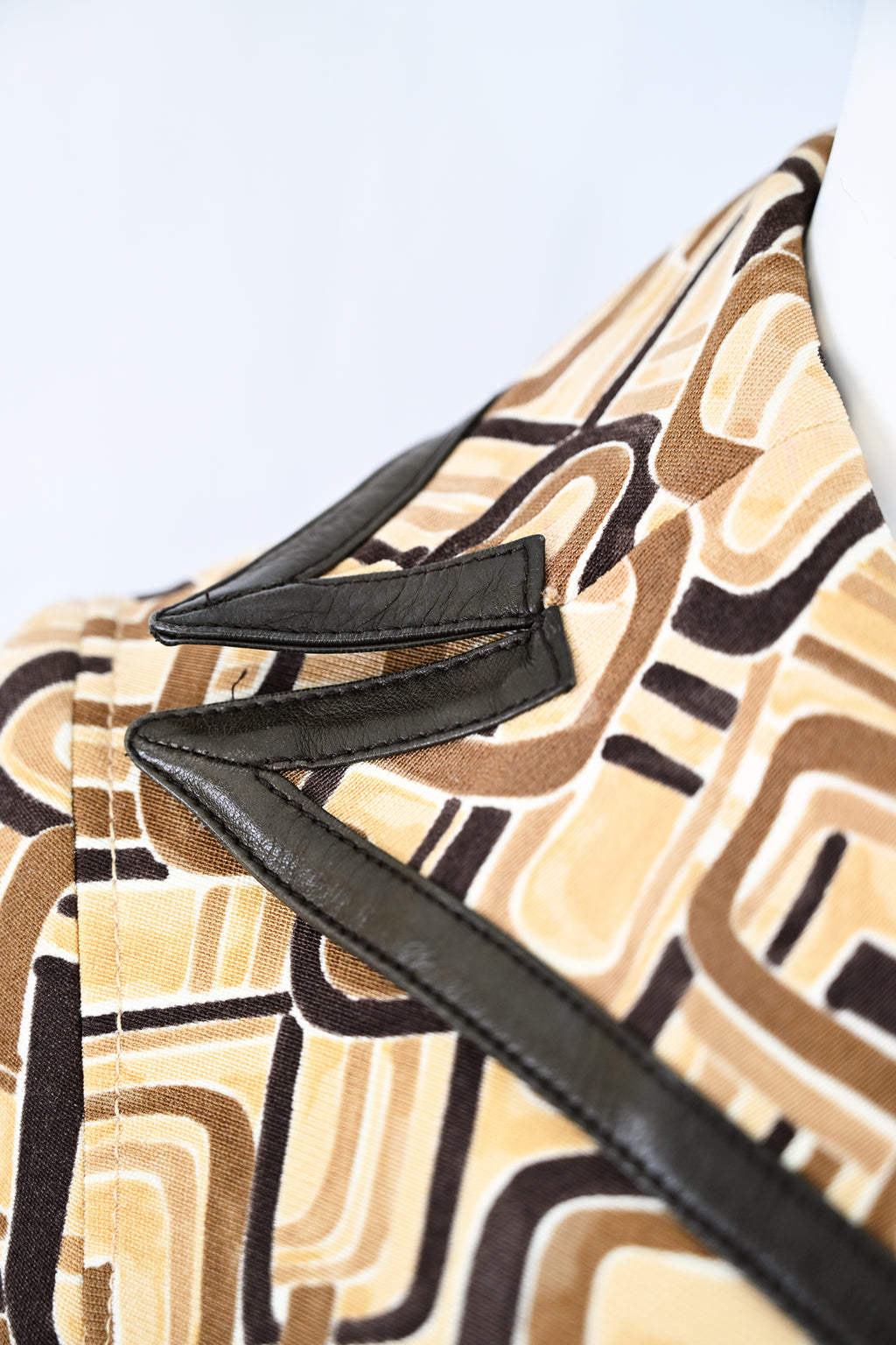 Prada FW 1996 Printed Leather Trim Coat