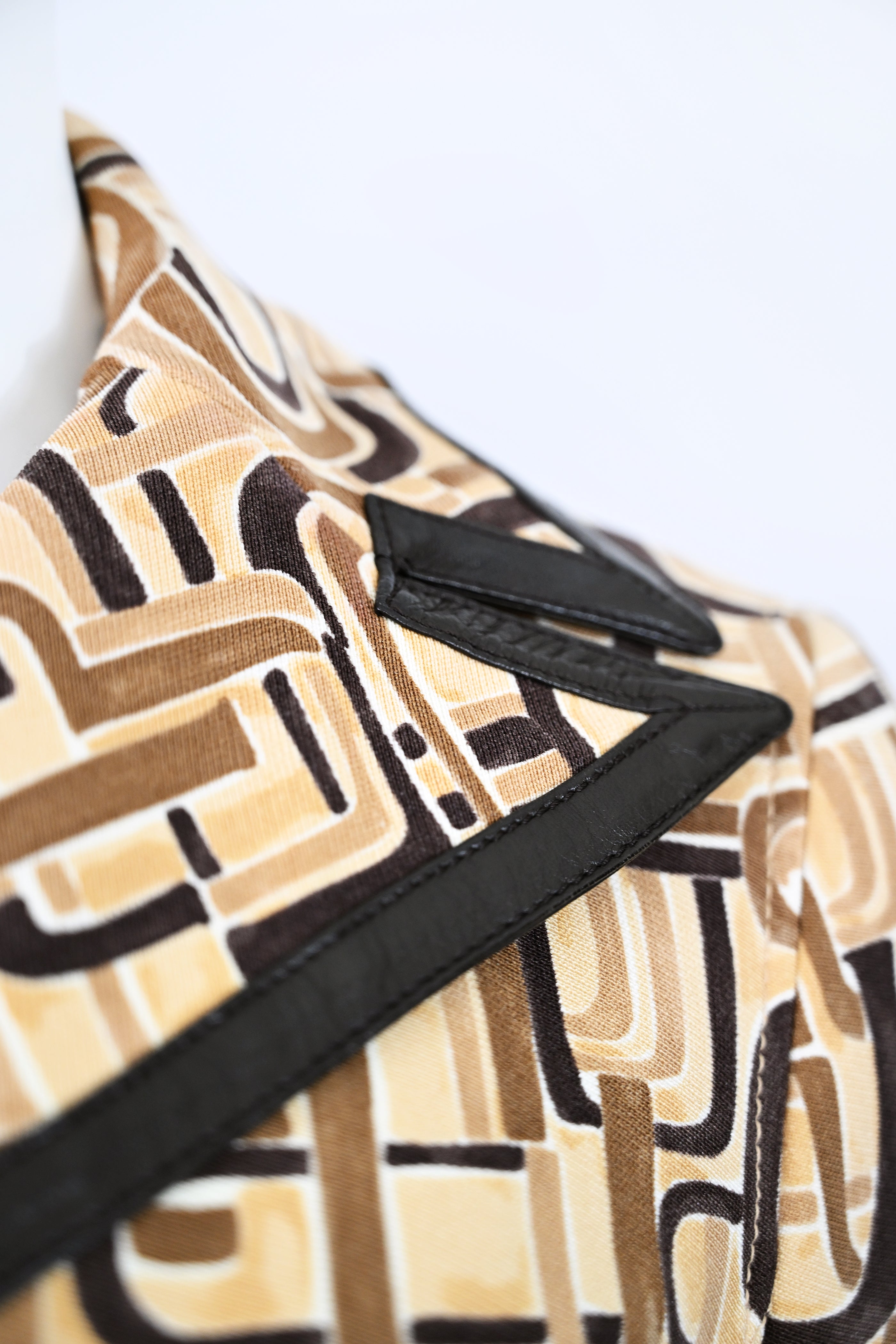 Prada FW 1996 Printed Leather Trim Coat