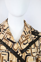 Prada FW 1996 Printed Leather Trim Coat