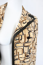 Prada FW 1996 Printed Leather Trim Coat