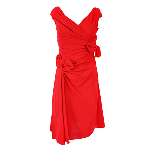 Valentino Pleat Wool Dress with Bows (Reserved)