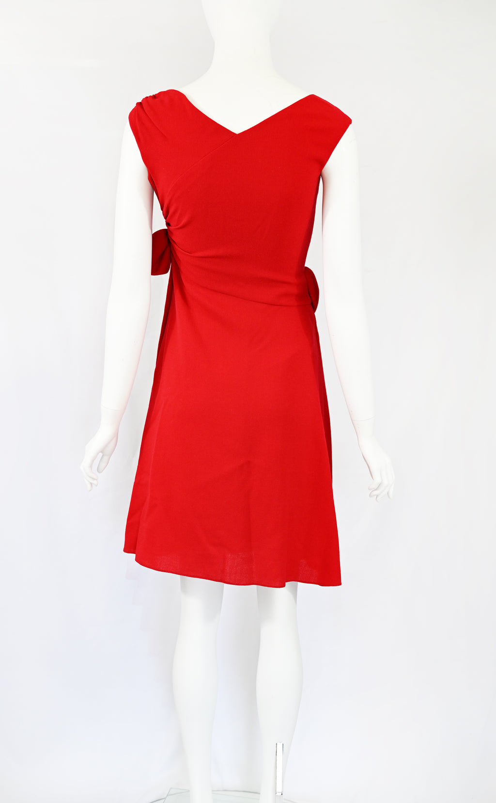 Valentino Pleat Wool Dress with Bows