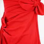 Valentino Pleat Wool Dress with Bows